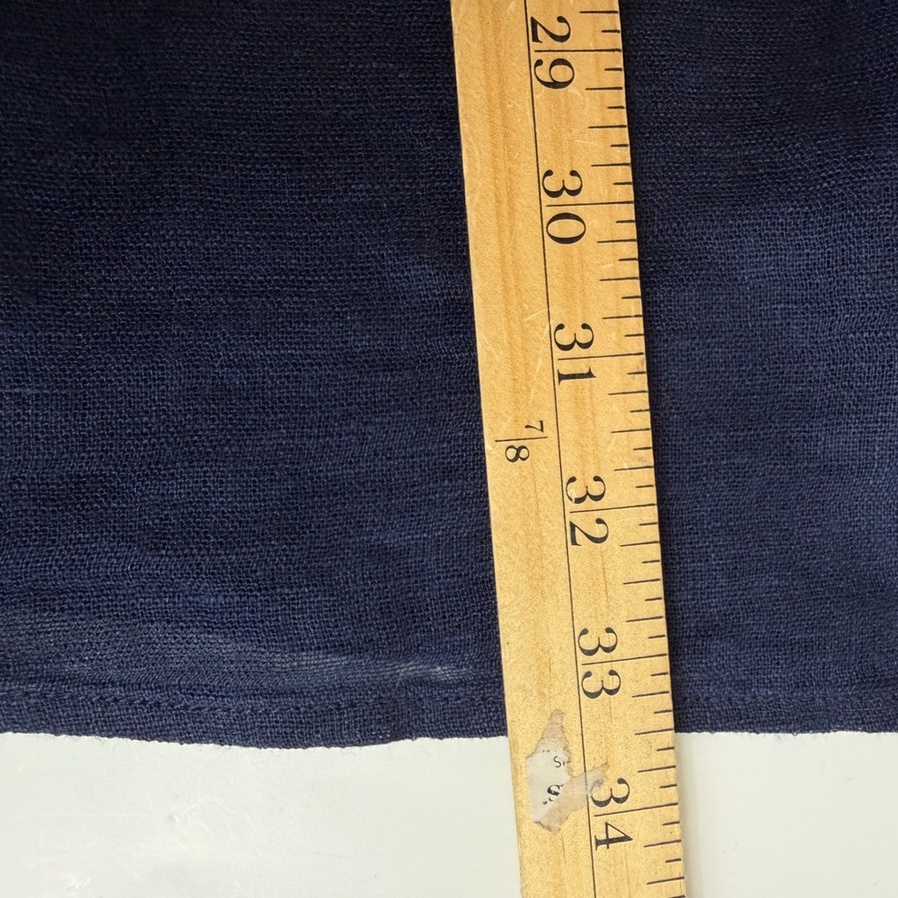 Soft Surroundings Linen Kimono Cardigan Large Navy Sheer Coastal Lagenlook Boho - Picture 12 of 13